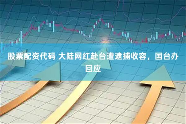 股票配资代码 大陆网红赴台遭逮捕收容，国台办回应